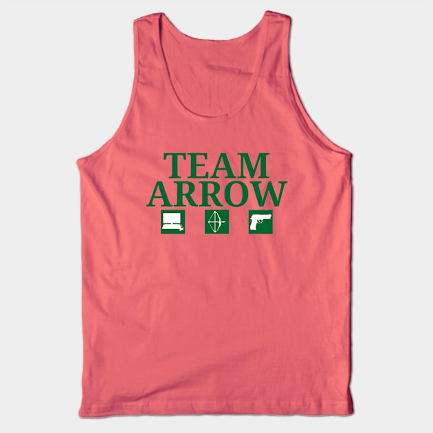 Team Arrow - Symbols w/ Text - Weapons Tank Top by FangirlFuel